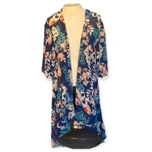 Wishful Park sheer cardigan, floral, womens size large